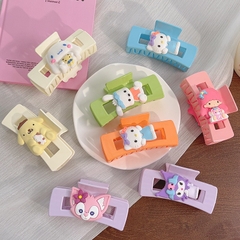 Kẹp Tóc Nhựa Vuông Đính Charm Sanrio/ Hoa Quả 11369