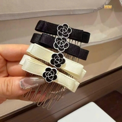 Set 2 Lược Bườm Xước Tóc Nơ Vải Hoa Trà 17786