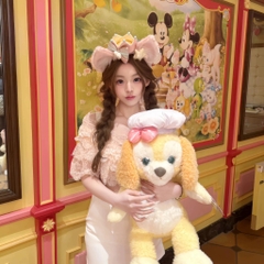Cài Tóc Tai Lông Hồng Phối Vương Miện Nơ Disney 17392