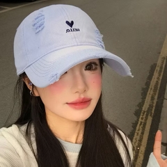 Mũ Lưỡi Trai Jeans Rách Hello Trái Tim 17434