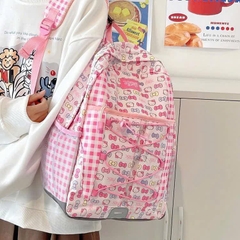 Balo Caro Hồng Kitty Vải Dù Đan Dây 15710