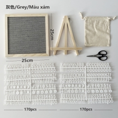 Bộ Bảng Gỗ Gắn 100 Chữ Kèm Đế Dùng Trang Trí 25*25cm 16568