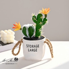 Chậu Xương Rồng Giả Dây Thừng Decor 16069