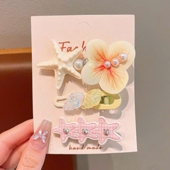 Set 3 Kẹp Tóc Sao Biển Vỏ Sò Hoa Lan Thời Trang 17368