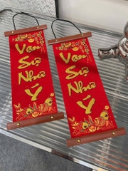 Set 2 Dây Treo Chữ Đỏ Nẹp Gỗ Trang Trí Tết 16643
