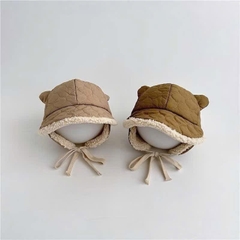 Mũ Dù Phối Lông Bịt Tai Cho Bé Kèm Dây Cột 16639