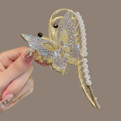 Kẹp Tóc Sắt Hình Bướm Đính Đá Mắt Đen Thời Trang 8708