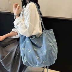 Túi Vải Tote Jeans Kèm Nơ Ren 18003