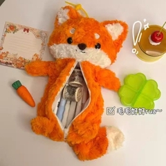 Túi Đựng Bút Lông Mịn Hình Thú Cáo Cam 16687