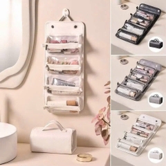Túi Da Đựng Đồ Trang Điểm 4 Ngăn Cuộn Tròn Tháo Rời 17301