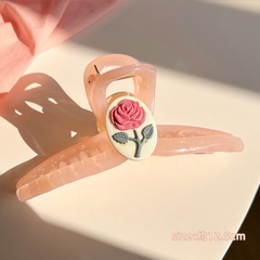 Kẹp Tóc Nhựa Cung Charm Hoa Hồng Xinh 9990