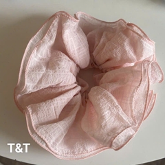 Cột Tóc Scrunchies Viền Bèo 4 Lớp Trơn Vải Nhăn 15354