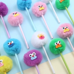 Bút Mực Gel Đầu Cục Lông Đính Charm 17118