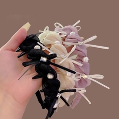 Cài Tóc Bám Chân Tóc Voan Đính Hạt Thắt Nơ 15474