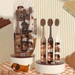 Set 3 Bàn Chải Đánh Răng HENKE Hình Cún 16411