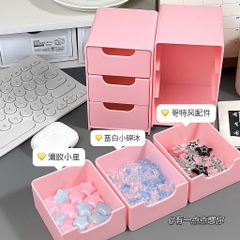 Kệ 3 Ngăn Mini Hồng Đơn Giản Chữ Nhật Đứng 16104