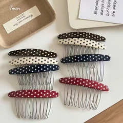 Set 2 Lược Bườm Xước Tóc Oval Nhựa Chấm Bi 17983