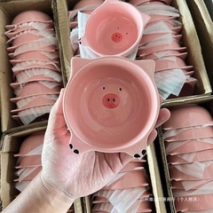 Chén Bát Sứ Mini Hoạt Hình Heo Hồng Cute 17018