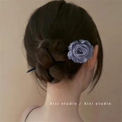 Trâm Cài Tóc Gỗ Phong Cách Trung Hoa Gắn Hoa Vải 16145