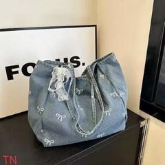 Túi Vải Tote Jeans Kèm Nơ Ren 18003