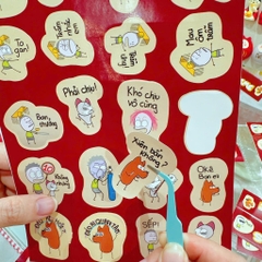Set 2 Tấm Sticker Meme Đỏ Hài Hước 16783