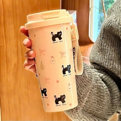 Bình Nước Hoạ Tiết Hoạt Hình Đủ Mẫu Dạng Cafe 500ml 15707