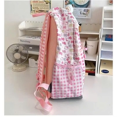 Balo Caro Hồng Kitty Vải Dù Đan Dây 15710