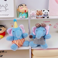 Móc Khóa Gấu Bông Chú Voi Xanh Mặc Đồ 15524