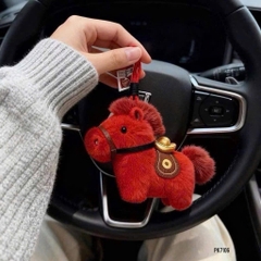 Móc Khoá Gấu Bông Chú Ngựa Đeo Vàng 16586