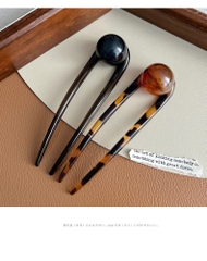 Trâm Kẹp Nhựa Chữ U Gắn Hạt Ngọc Tròn Xà Cừ  16143