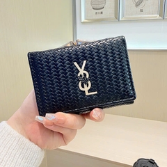 Ví Đựng Tiền Da Đẹp Chéo Dạng Gấp Gọn YSL Hoa 17489
