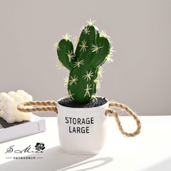 Chậu Xương Rồng Giả Dây Thừng Decor 16069