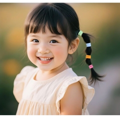 Ống 100 Dây Buộc Tóc Thun Mini Con Sâu Trơn 16616