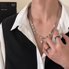 Dây Chuyền Chữ Thập Đính Đá , Ngọc Đá Unisex Titan 16280