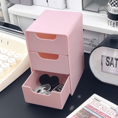 Kệ 3 Ngăn Mini Hồng Đơn Giản Chữ Nhật Đứng 16104