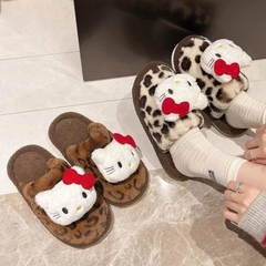Dép Lông Ấm Hoạ Tiết Da Báo Kitty 16452