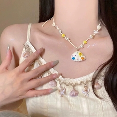 Vòng Cổ Hạt Cườm Đính Vỏ Sò Hạt Charm Màu 17471