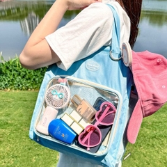 Túi Học Thêm Vải Dù Dáng Dọc Trơn Mặt Kính Trước 15717