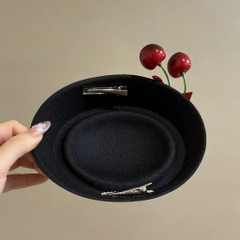 Kẹp Mỏ Vịt Mũ Công Nương Nơ Đá/ Cherry 17460