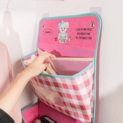 Túi Vải Treo Tường Gấp Gọn 3 Ngăn Caro 15568