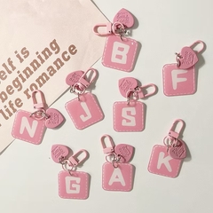 Móc Khoá Khoen Mặt Charm Chữ Hồng Trái Tim 16265