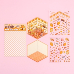 Sticker DIY 3d KHU VUI CHƠI 1 theme+2 tấm sticker nhiều chi tiết 15348