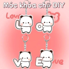 Móc Khoá Khoen Mặt Charm Gấu Ôm Chữ 16267