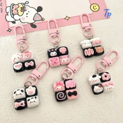 Móc Khoá Khoen Mặt Charm 4 Hình Ô Vuông 16581