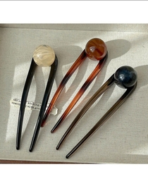 Trâm Kẹp Nhựa Chữ U Gắn Hạt Ngọc Tròn Xà Cừ  16143