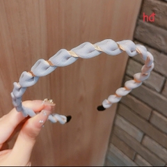 Cài Tóc Xoắn Kim Loại Vải Bóng Trơn 17524