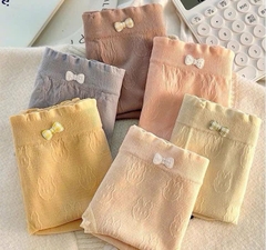 Set 5 Quần Chip, Lót Cotton Đính Nơ In Chìn Hoạ Tiết Thỏ 16209