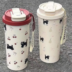 Bình Nước Hoạ Tiết Hoạt Hình Đủ Mẫu Dạng Cafe 500ml 15707