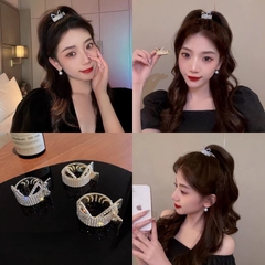 Kẹp Tóc Sắt Đính Ngọc Tai Mèo Đuôi Ngựa 7708