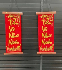 Set 2 Dây Treo Chữ Đỏ Nẹp Gỗ Trang Trí Tết 16643